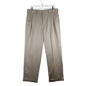 Callaway Golf Pants Mens 34x30 Dune Tan C-Tech Pleated Cuffed Trousers BCSB0147